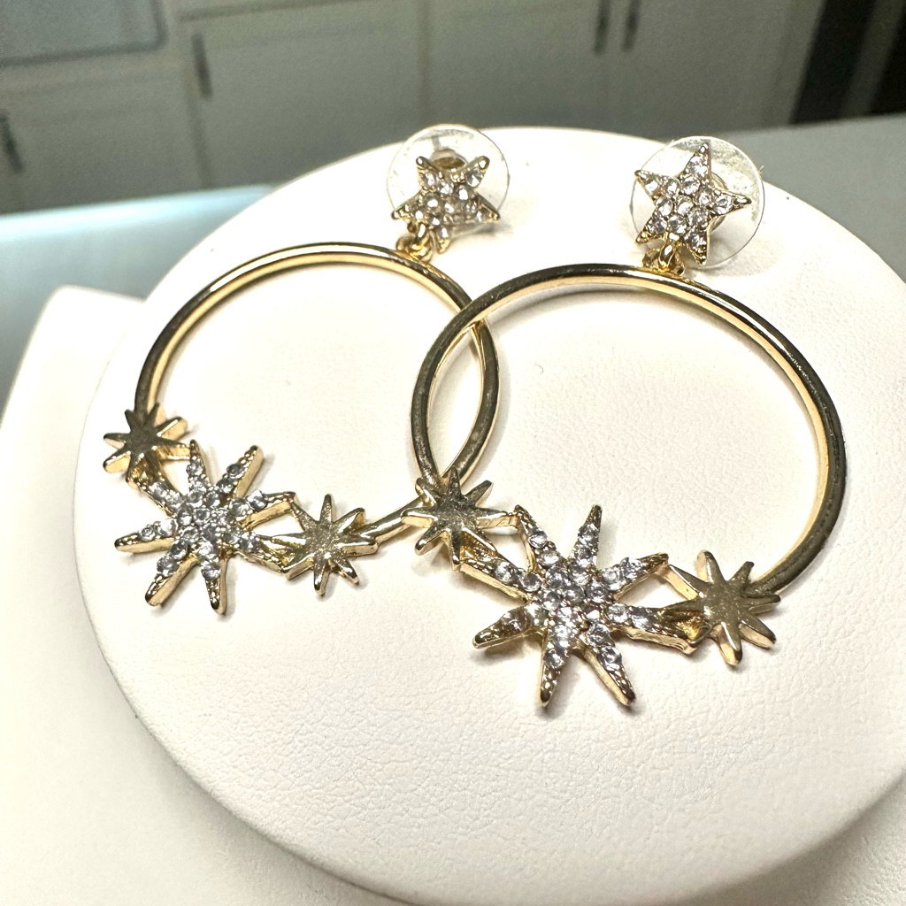 Sugarfix Gold And Silver Star Hoop Earrings 16$